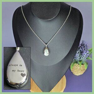Engraved Memorial‎ Urn Teardrop Necklace (NWOT)